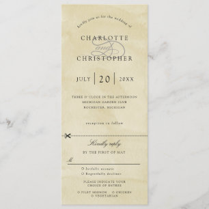 Yellow watercolor wedding invitation w rsvp