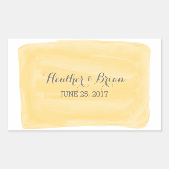 Yellow Watercolor Wedding Stickers (Front)