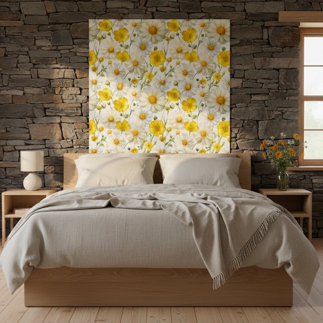 Yellow Watercolor Wildflower Pattern  Wallpaper (Creator Uploaded)