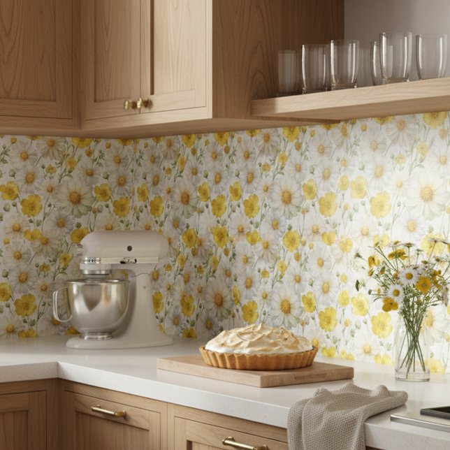 Yellow Watercolor Wildflowers Pattern  Tile (Creator Uploaded)