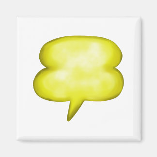 Yellow Watercolor Word Bubble Magnet