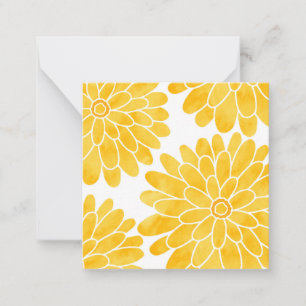 Yellow Watercolor Zinnias Card