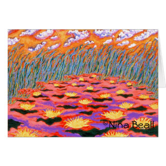 "Yellow Waterlillies In Pond," 5x7', by Nina Beall