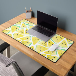 Yellow watermelon slices pattern wrapping paper desk mat
