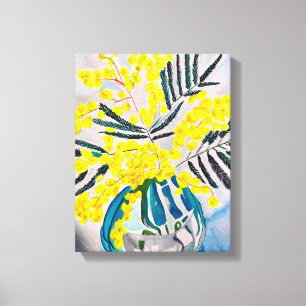 Yellow Wattle art native Australian flower canvas Print