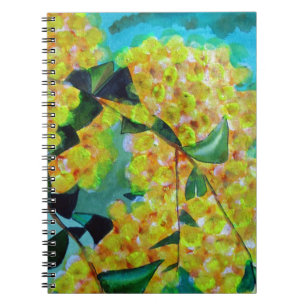 Yellow Wattle native Australian flower art Notebook
