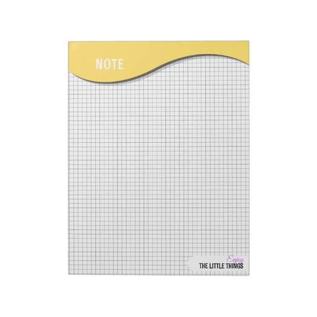 Yellow Wave "Enjoy Little Things" Grid Dot Notes  (Rotated)