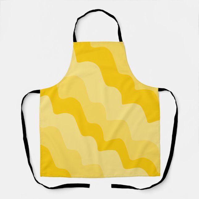 Yellow wavy ocean waves gradient  apron (Front)