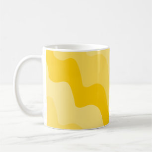 Yellow wavy ocean waves gradient  coffee mug