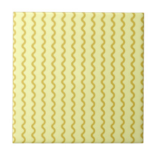 Yellow Wavy Stripe Minimalist Modern Accent Tile