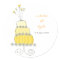 Yellow Wedding Cake Thank You Gift Label Sticker
