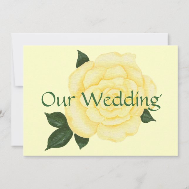 Yellow Wedding Invitations, Rose Invitation (Front)