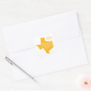 Yellow We've Moved - Dotted Texas Moving Square Sticker