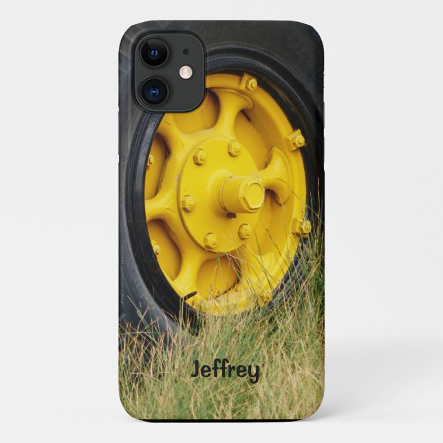 Yellow Wheel Personalised Name Case-Mate iPhone Case (Back)