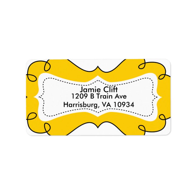 Yellow whimsical Address Labels (Front)