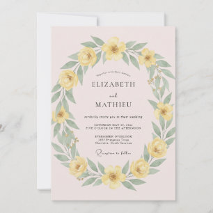 Yellow Whimsical Spring Wedding Invitation
