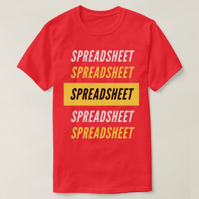 Yellow white and black spreadsheet repeat design t T-Shirt (Design Front)