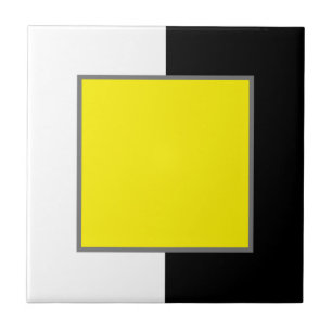 Yellow, White And Black Tile