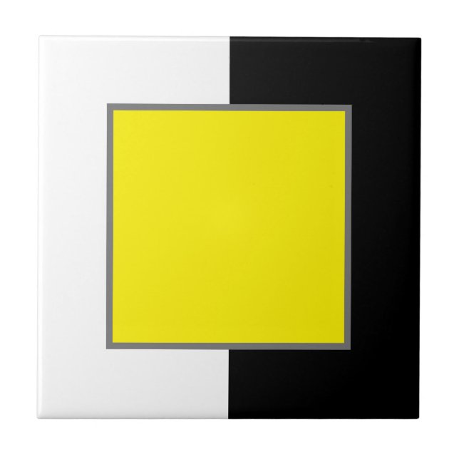 Yellow, White And Black Tile (Front)