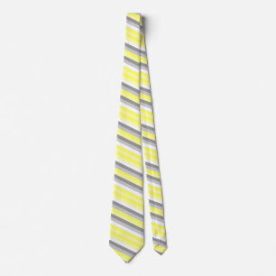 Yellow, White and Grey Stripes necktie