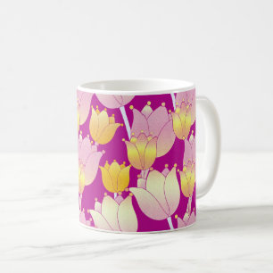 Yellow, White, and Pink Flower Harmony Coffee Mug