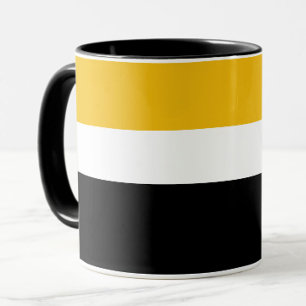 Yellow White Black Color Block Style Design  Mug
