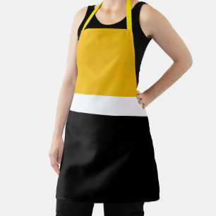 Yellow White Black Colour Block Style Design  Apron