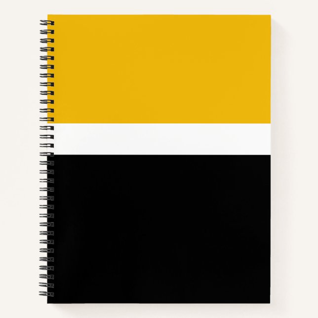 Yellow White Black Colour Block Style Design  Notebook (Front)