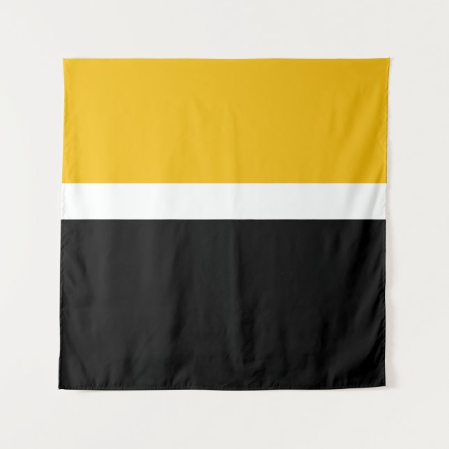 Yellow White Black Colour Block Style Design  Tapestry (Front)