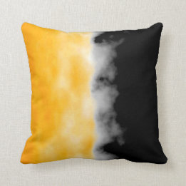 Yellow White Black Druzy Geode Slice look Throw Cushion