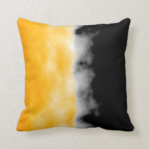 Yellow White Black Druzy Geode Slice look Throw Cushion