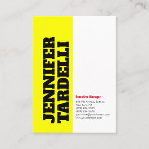 Yellow White Bold Font Minimalist Modern Elegant Business Card