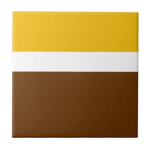 Yellow White Brown Plain Colour Block Design Tile