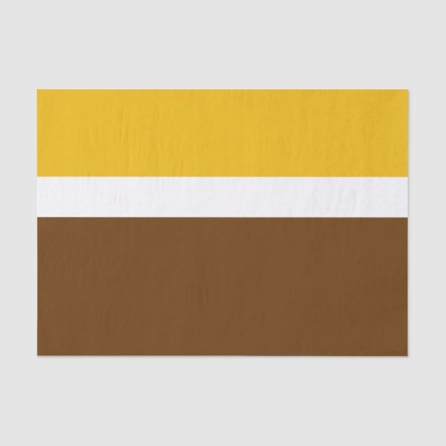 Yellow White Brown Plain Colour Block Design  Tissue Paper (Front)