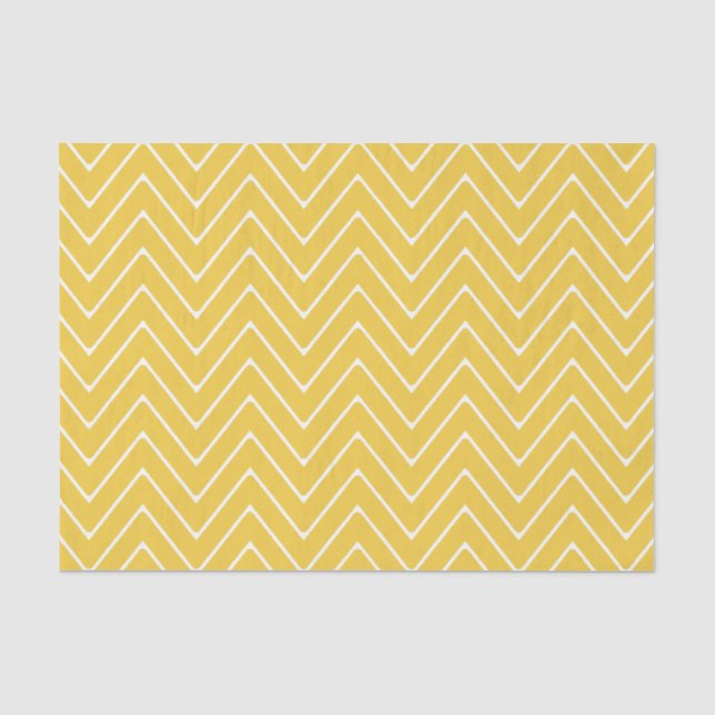 Yellow White Chevron Pattern 2A Tissue Paper (Front)