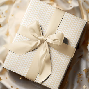 Yellow & White Chevron Stripe Baby Shower Wrapping Paper
