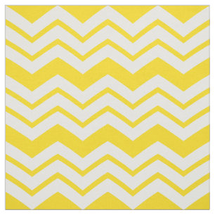Yellow White Chevron Zigzag Pattern Design  Fabric