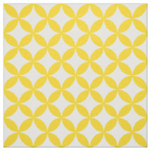 Yellow White Circles and Diamonds Pattern