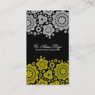 Yellow & White Circles Pattern Combo Business Card