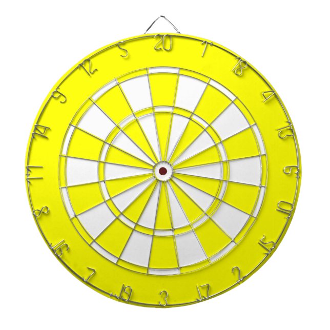 Yellow White coloured Dartboard (Front)