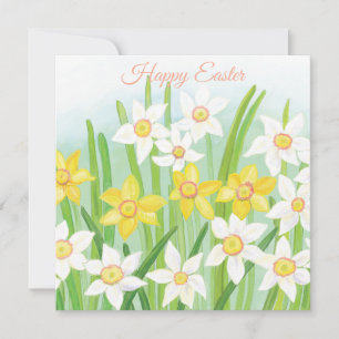 Yellow & White Daffodils Easter Card