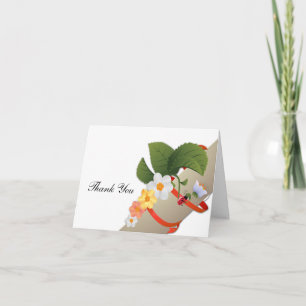 Yellow White Daisies Ladybug Thank You Card