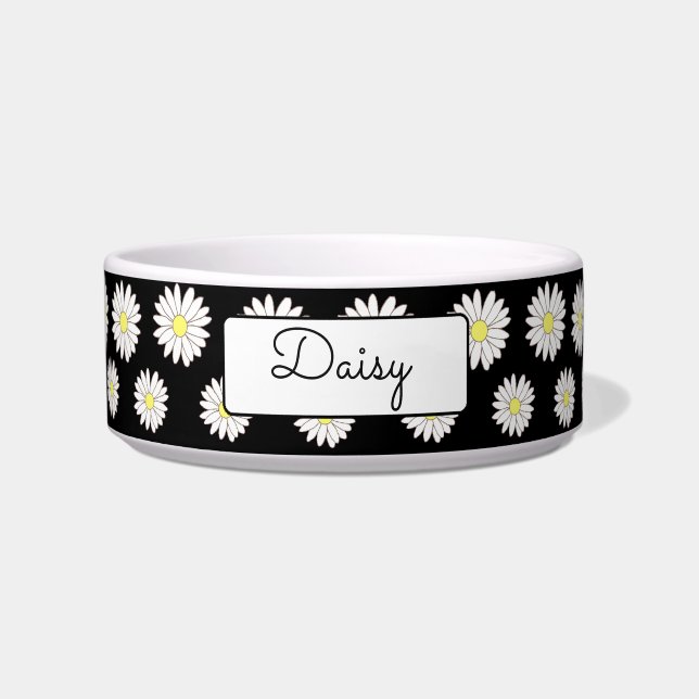 Yellow & White Daisies Personalised   Bowl (Front)