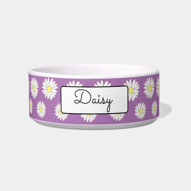 Yellow & White Daisies Personalised    Bowl (Front)