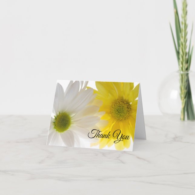 Yellow White Daisies Wedding Bridesmaid Thank You (Front)
