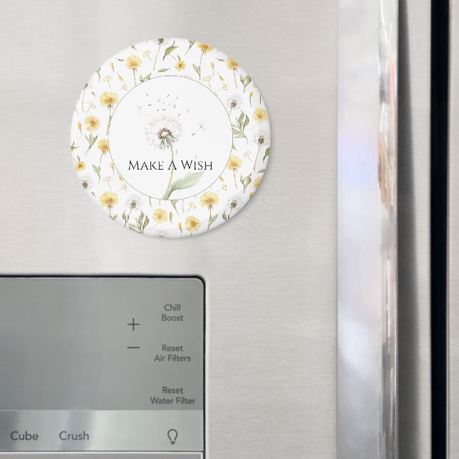 Yellow White Dandelions Flowers  Magnet (In Situ (Fridge))