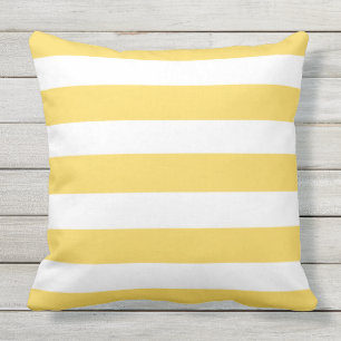 Yellow & White Deckchair Stripes Cushion