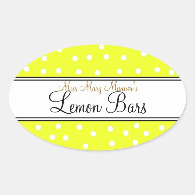 Yellow & White Dots-Business Food Label (Front)