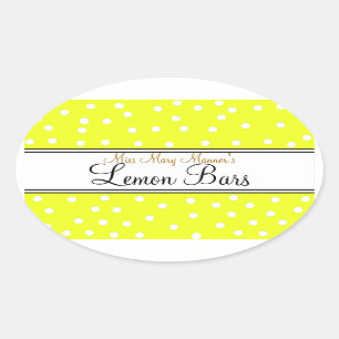 Yellow & White Dots-Business Food Label