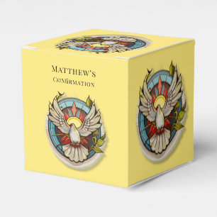 Yellow White Dove Religious Catholic Confirmation  Favour Box